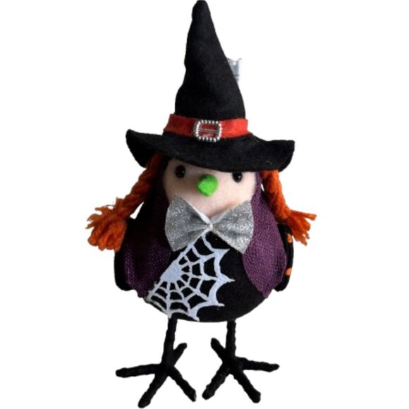 2021 Feathered Friend Greta Witch Fabric Halloween Table Decor Bird - Picture 1 of 4